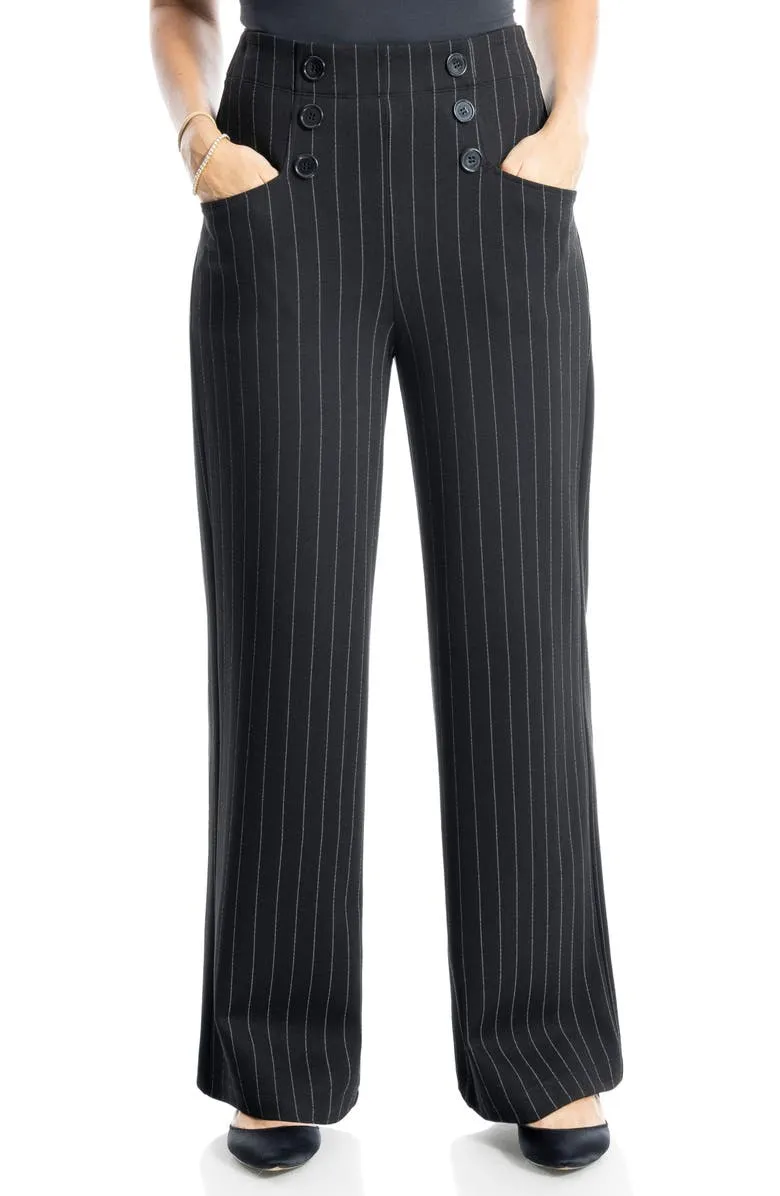 Pinstripe Double Knit Sailor Pants