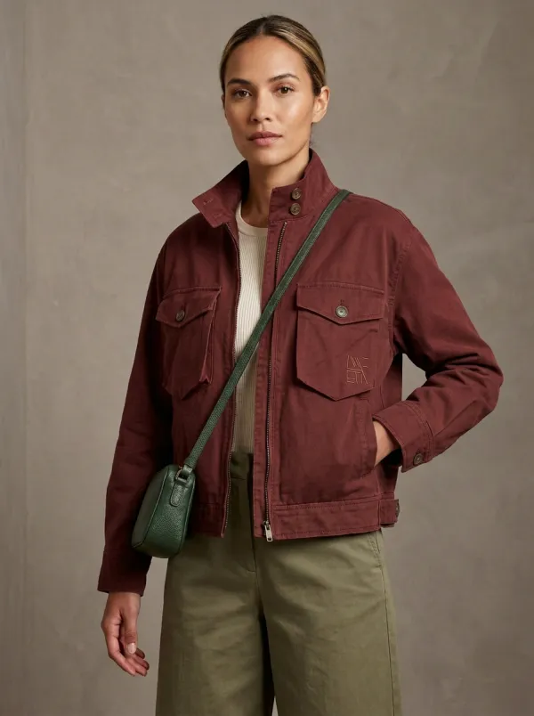 Women's A2 Military Style Logo Embroidered Cotton Jacket