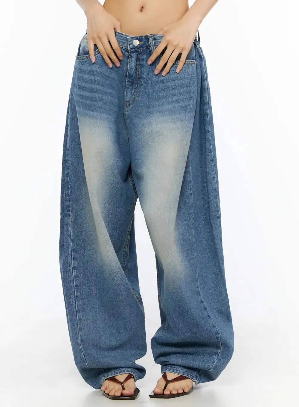 Cotton Wide Leg Jeans