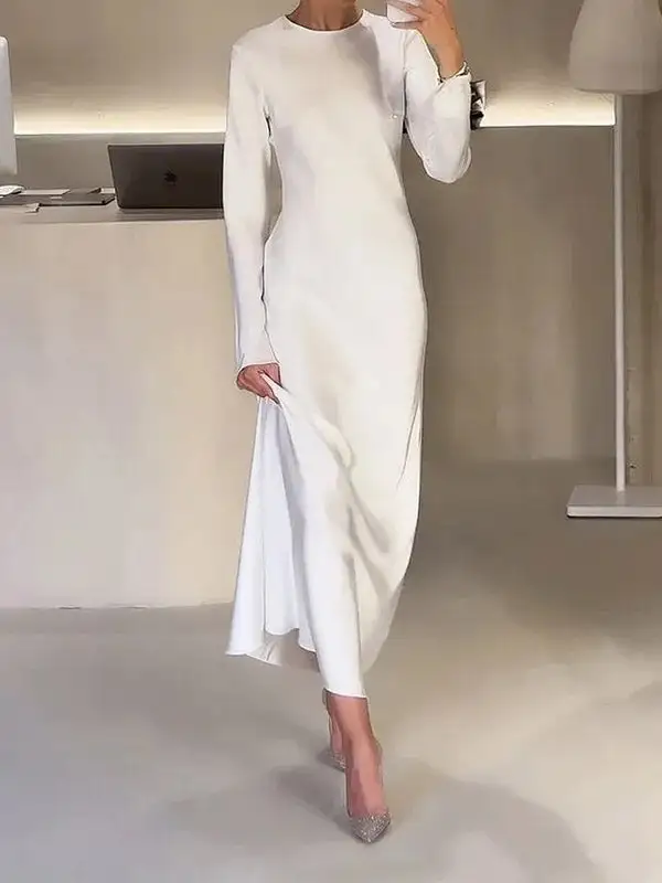 High Color Neck Maxi Dress