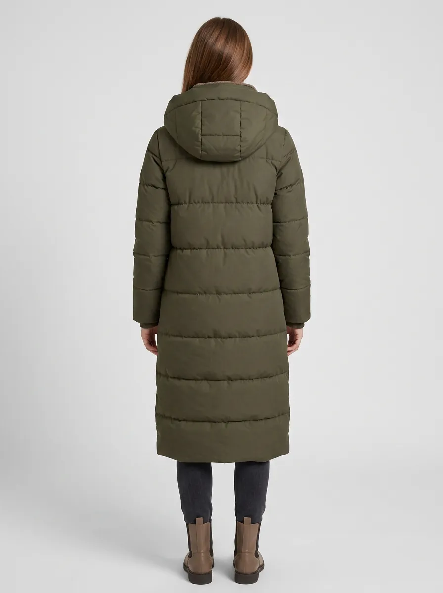 Effortless Padded Long Hooded Coat