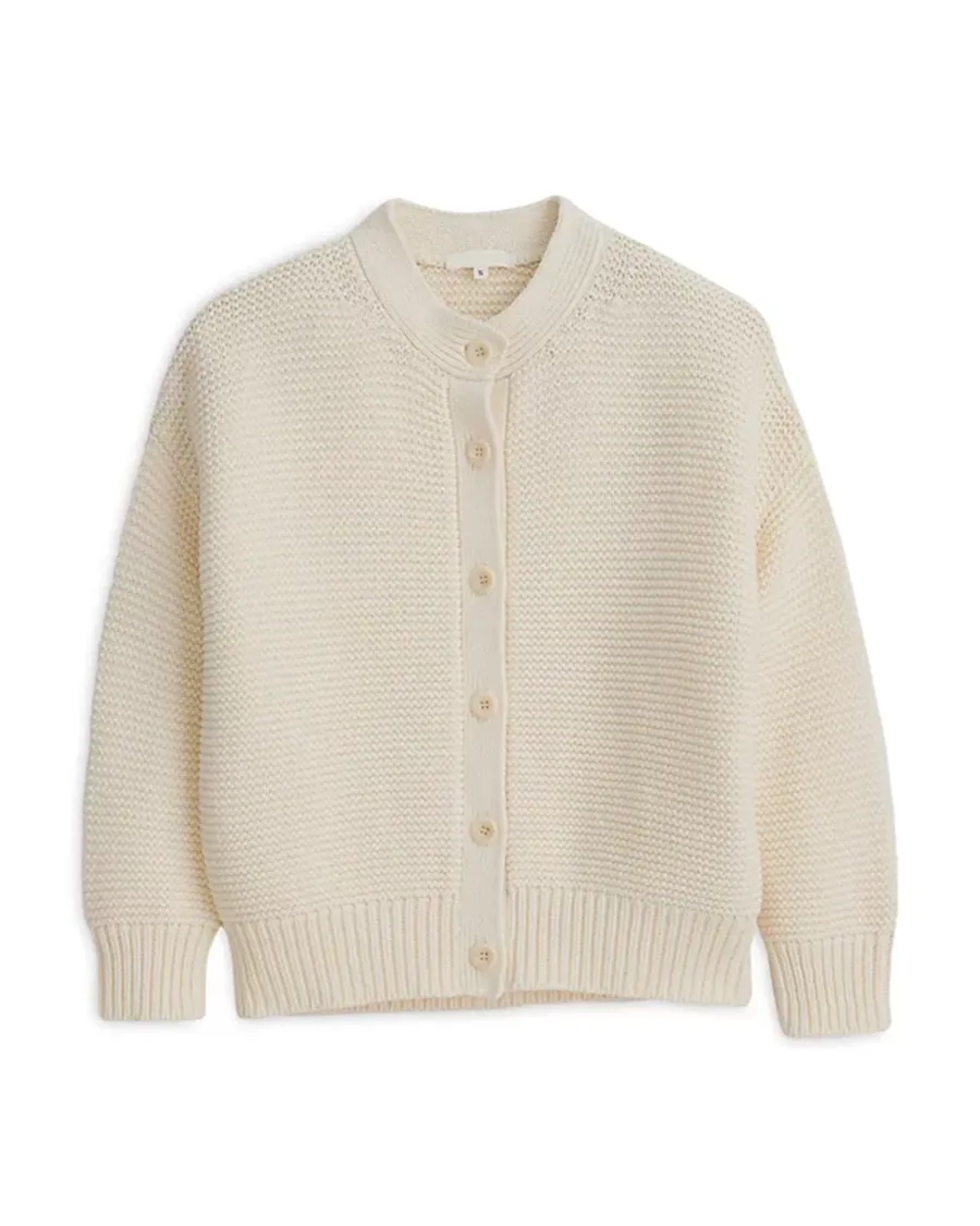 Casual Style Crewneck Cotton Cardigan