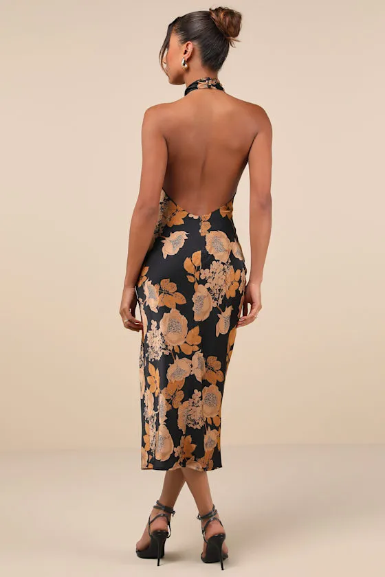 Beyond Classy White Satin Halter Midi Dress