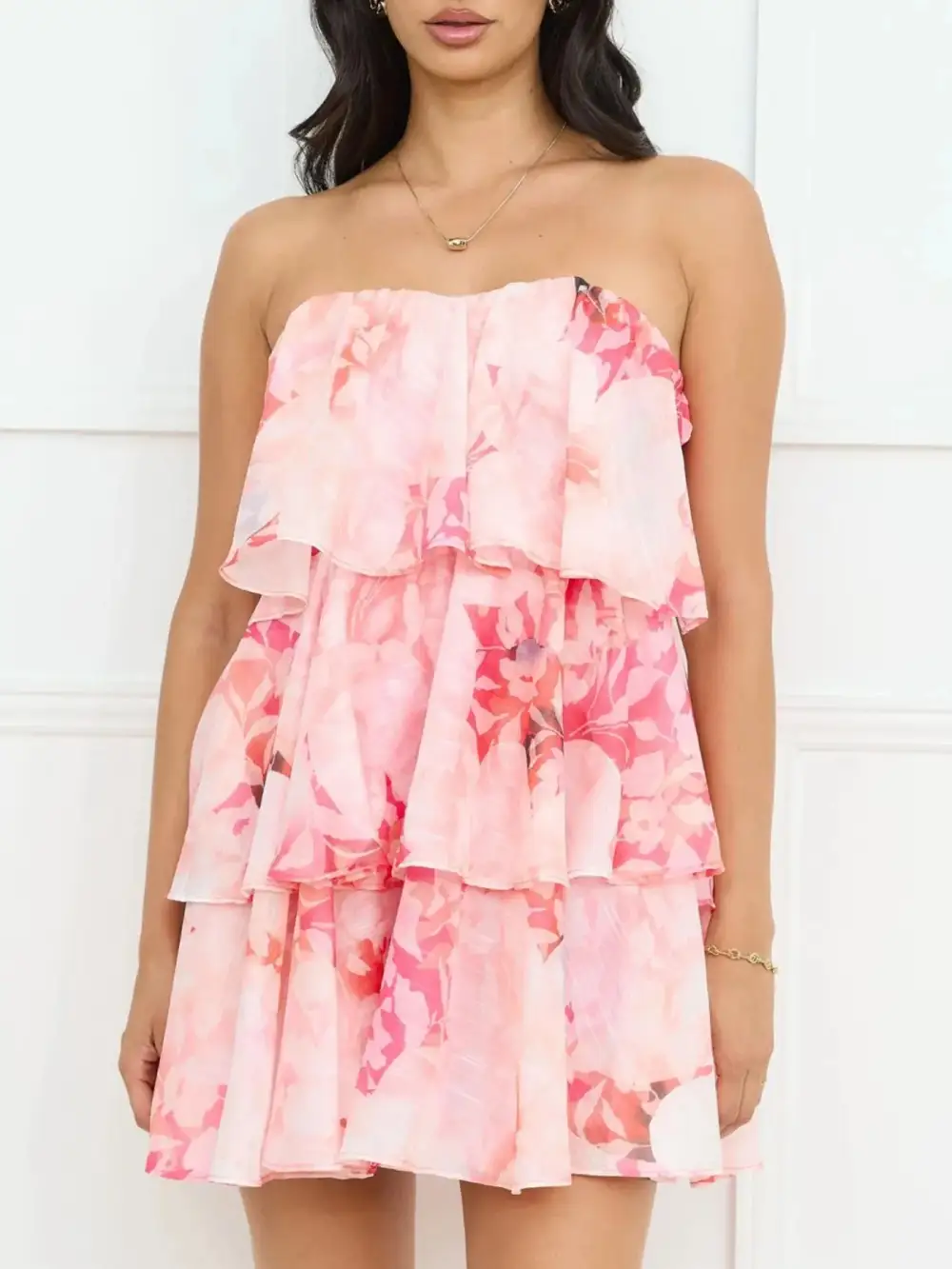 Printed Ruffle Dress Casual