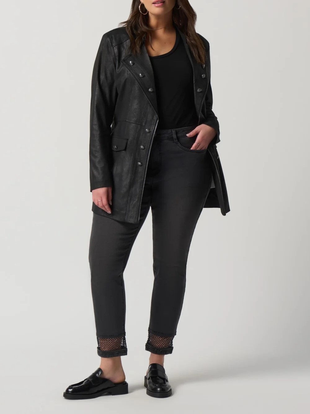 Black Distressed Ankle Jeans