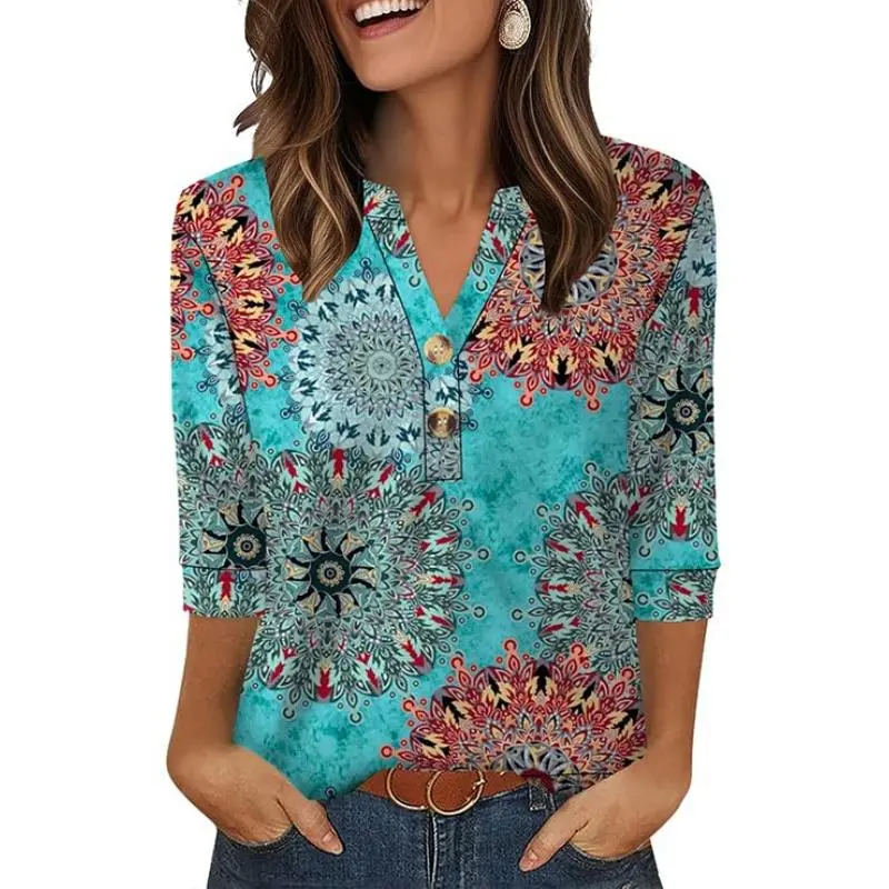Womens Tops 3/4 Sleeve Heley Shirts