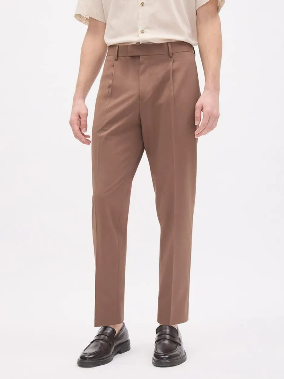 Terracotta Tapered-Leg Suit Pant