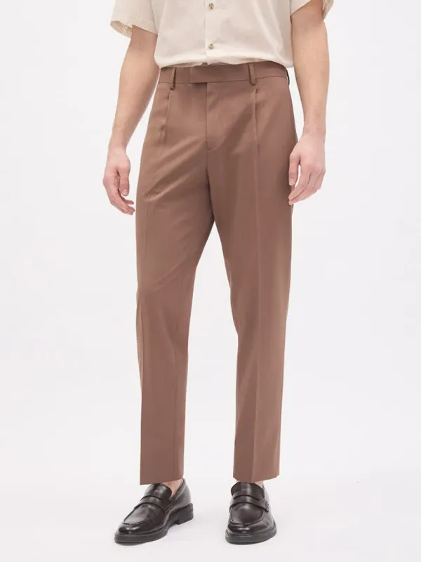Terracotta Tapered-Leg Suit Pant