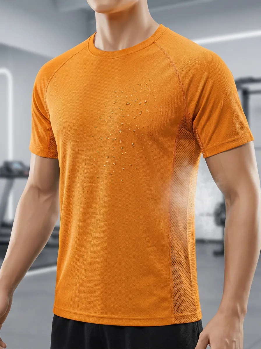 Men's Fitness Quick-Dry Moisture-Wicking Printed T-Shirt