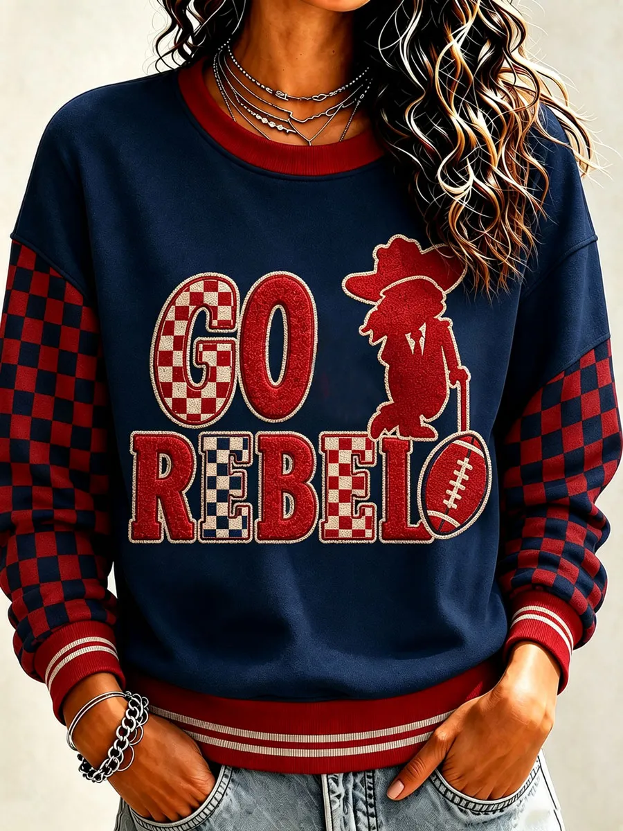 Women'S Retro Rugby Round Neck Sports Shirt
