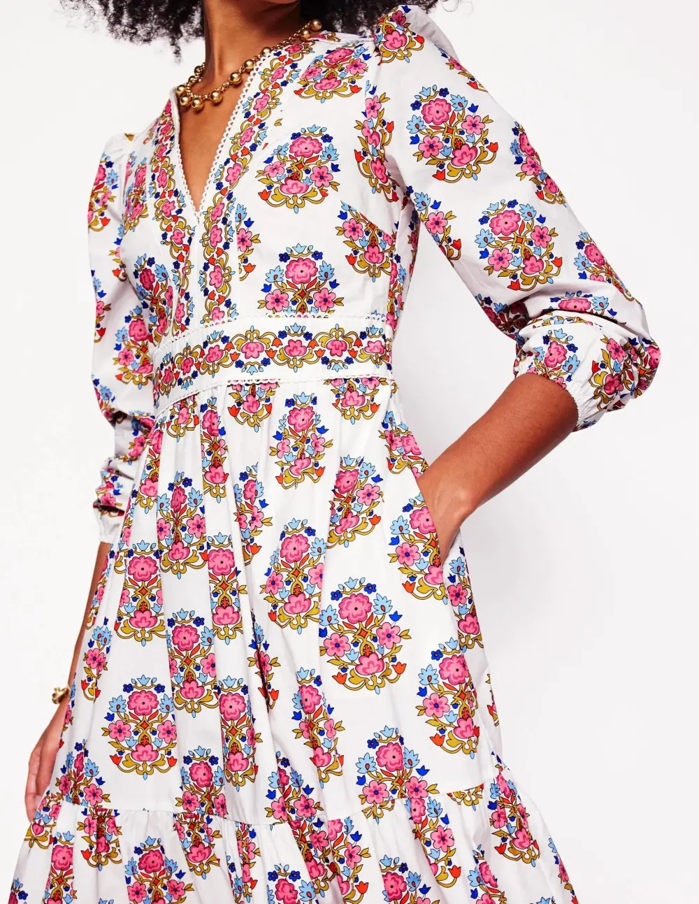 Violet Cotton Midi Dress