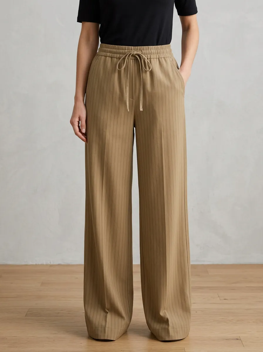 Clean-Line Wide-Leg Printed Women's Wide-Leg Pants
