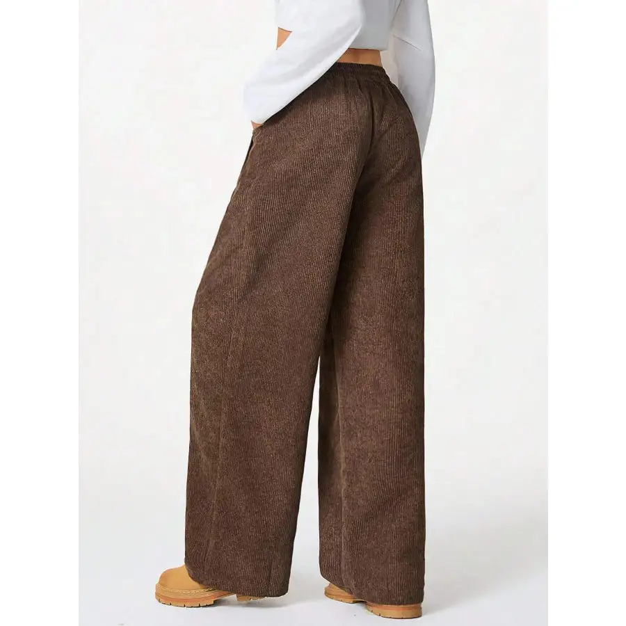 Modern Drawstring Wide Leg Pants