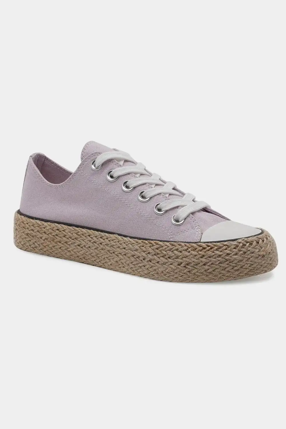 Fashion Lace Up Woven Espadrille Sole Sneakers