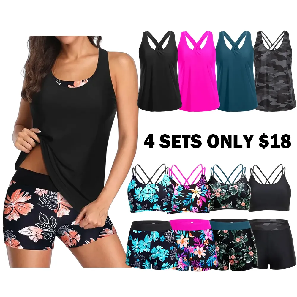 Women's three-piece vest swimsuit set