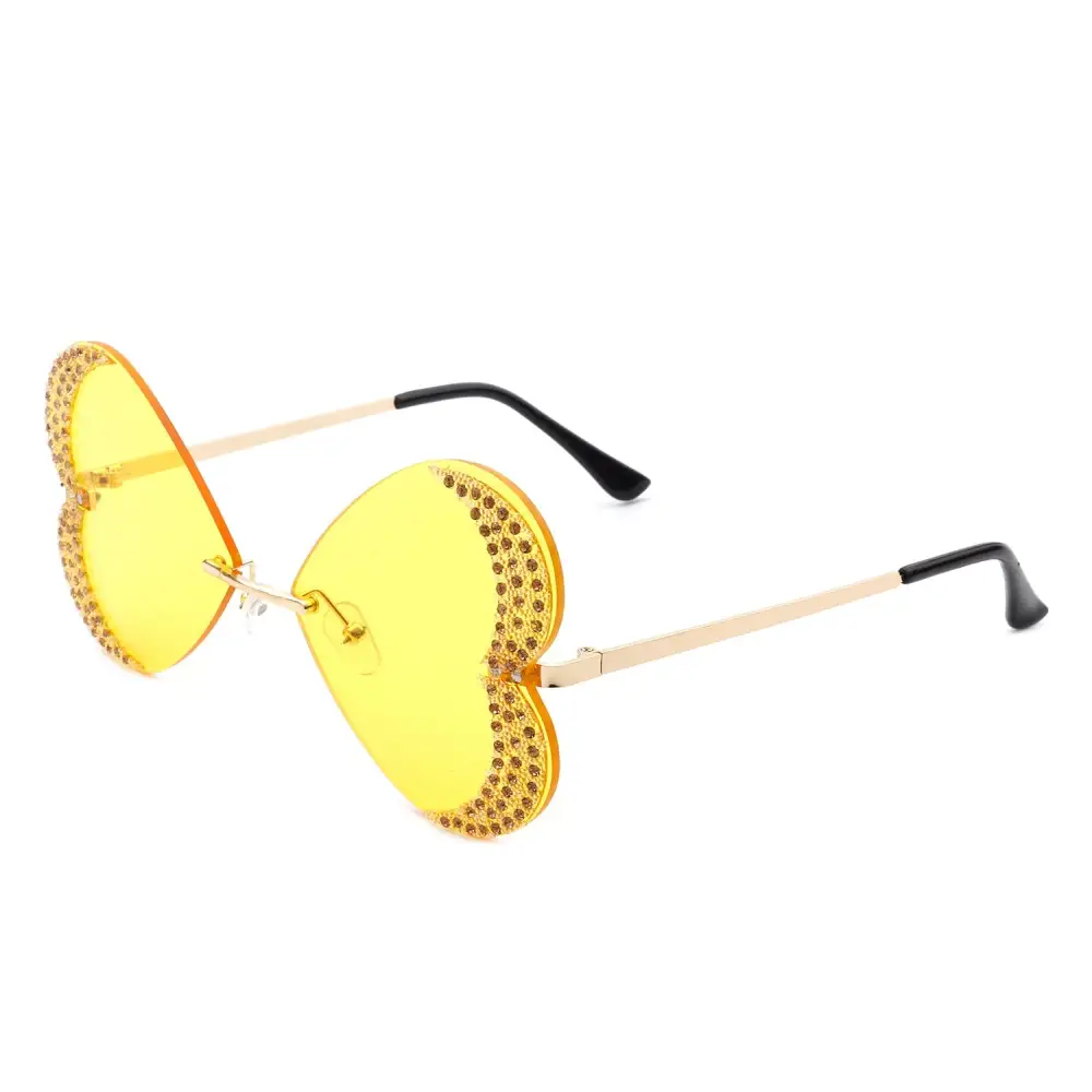 Rimless Butterfly Frame Sunglasses