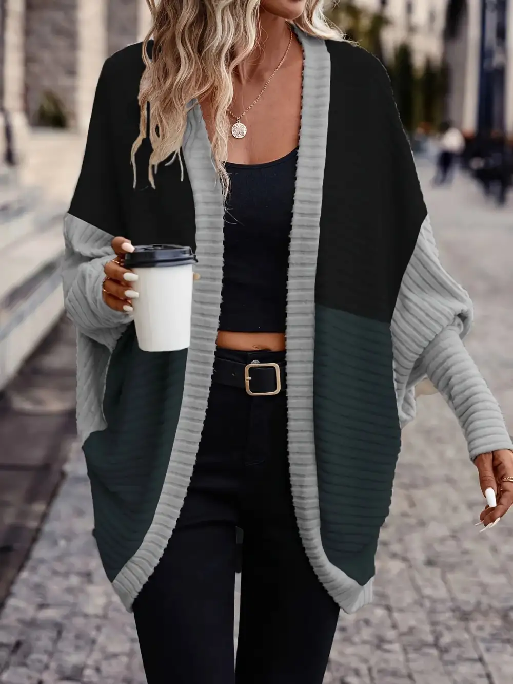 Batwing Sleeve Loose Cardigan