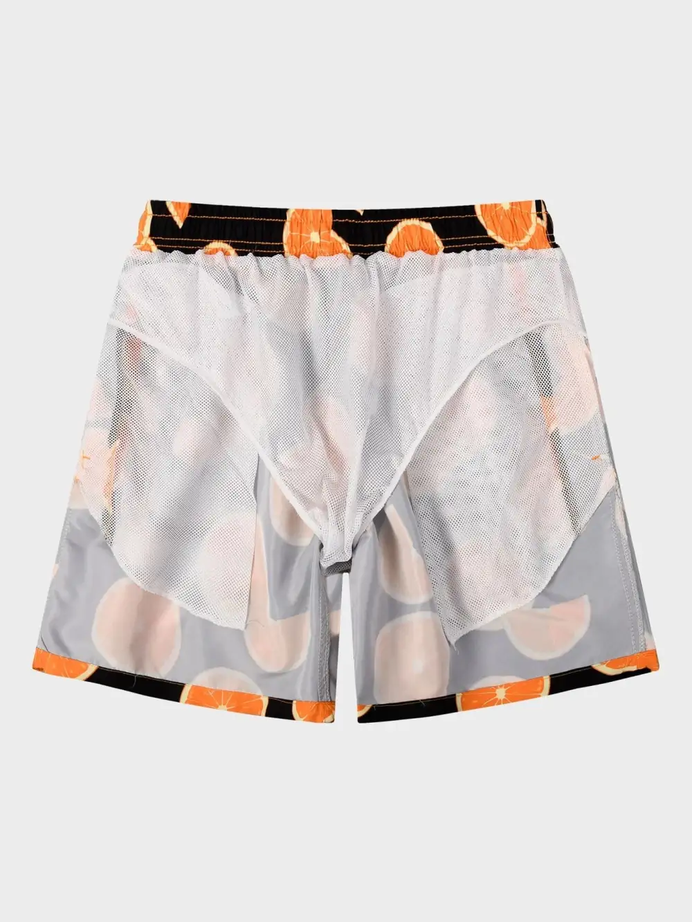 Men's Pocket Print Drawstring Swim Trunks