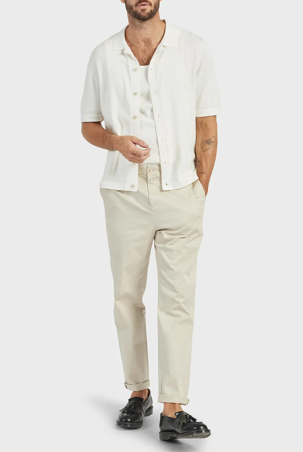 Jackson Knit SS Shirt- Winter white