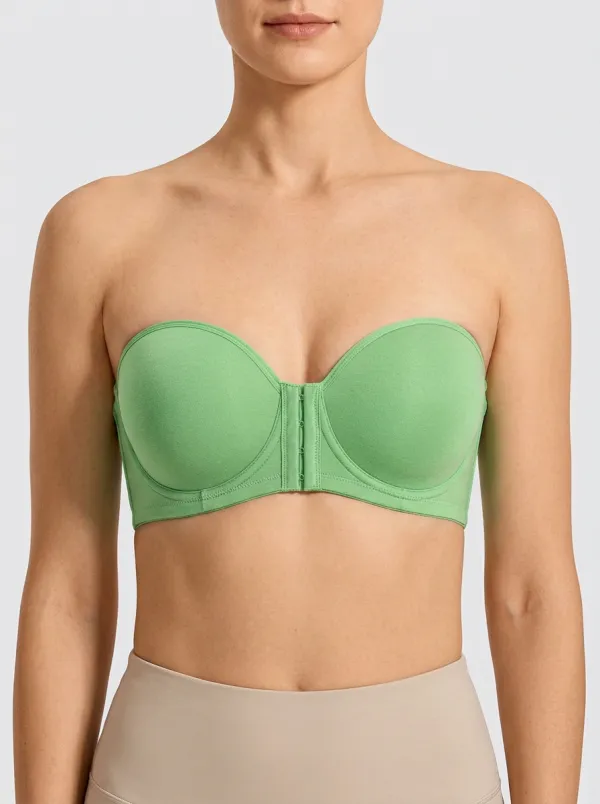 Women's Tonal-Stitch Molded-Cup Front-Closure Strapless Bra