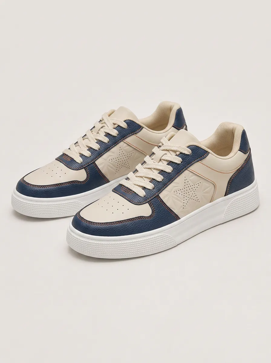 Men's Star Pattern Colorblock Patterned Skate Shoes