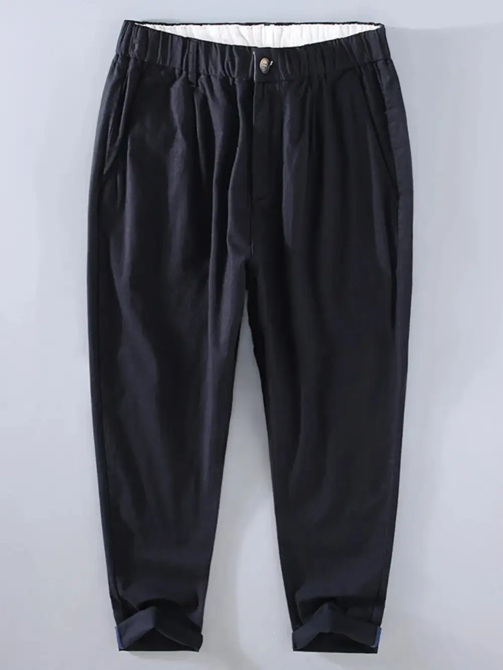 Men's Plus Size Casual Elastic Waist Cropped Pants