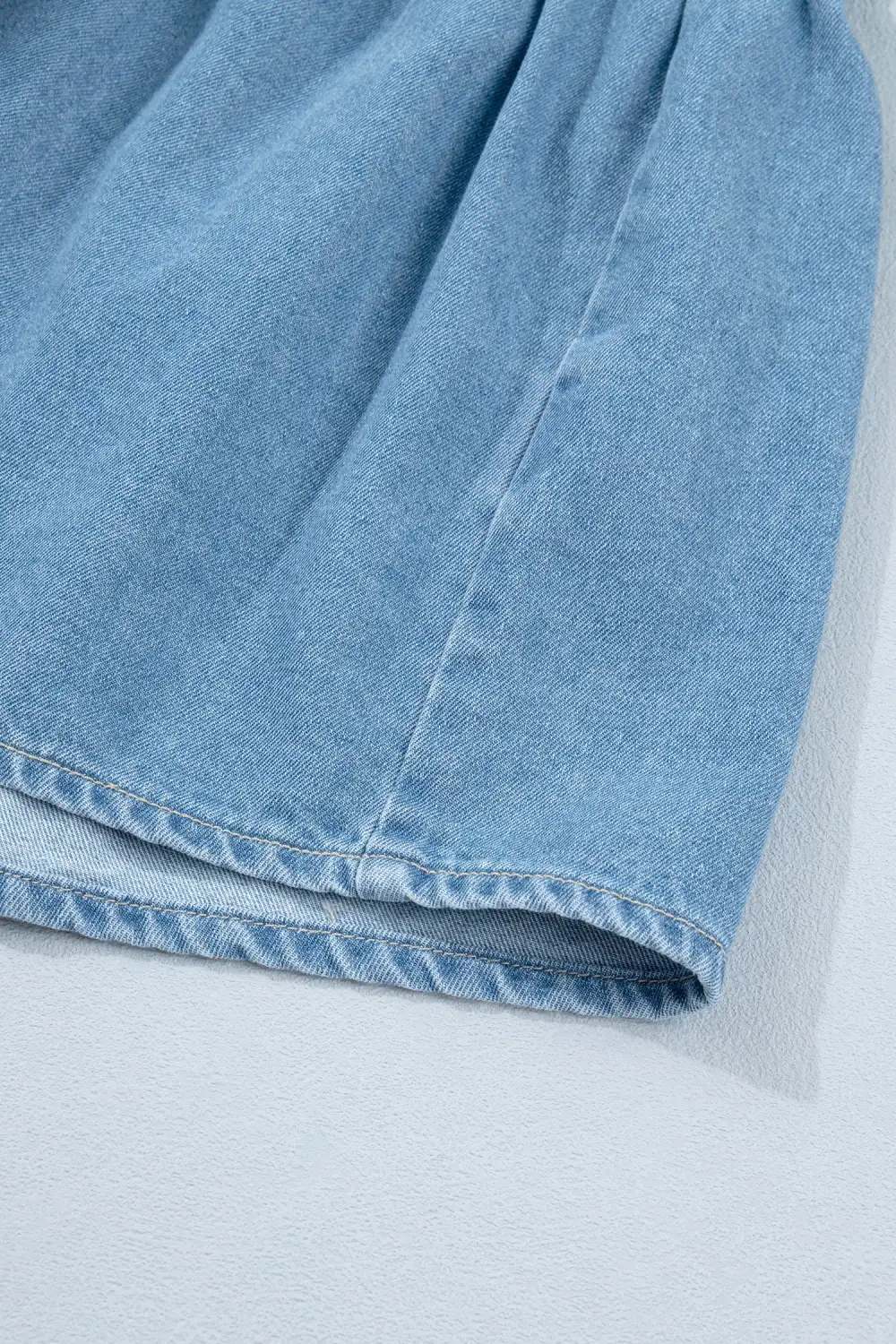 Patchwork Denim Button Front Dress Casual