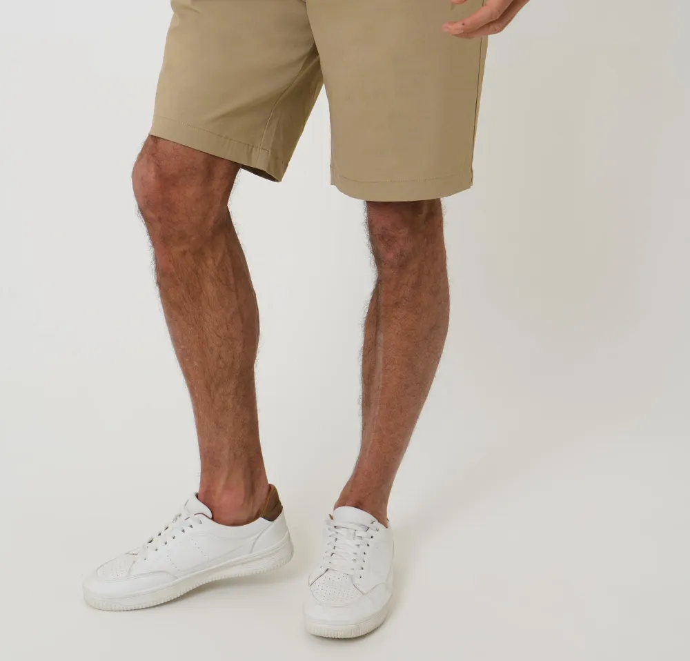 Men's Stone Regular-Fit Elastic-Waist Stretch Chino Shorts