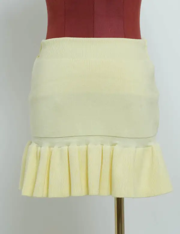 Elegant Solid Color Elasitc Waist Slim Mini Skirt