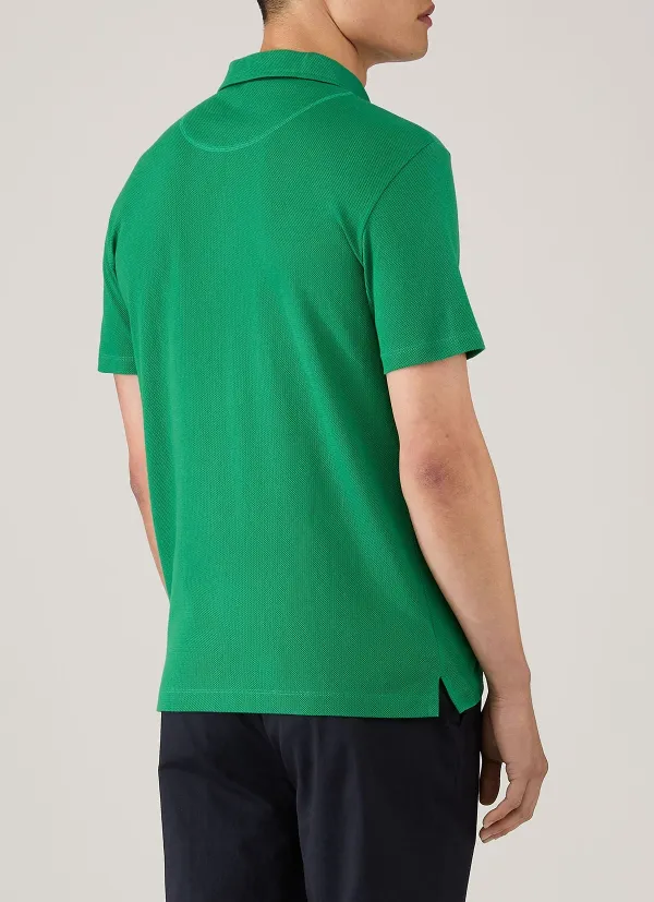 Crisp Everyday Slim Fit Mesh Cotton Short Sleeve Polo Shirt