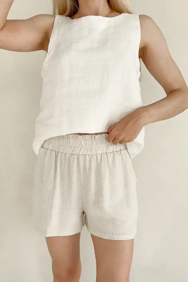 Soft Linen Blend Shorts