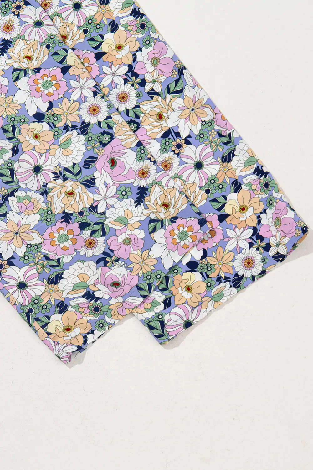 Floral Square Neckline Stretch High Waist Jumpsuit
