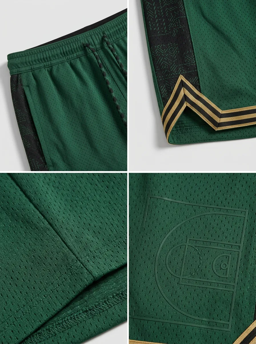 Modern Mesh Detail Street Style Men's Basketball Shorts