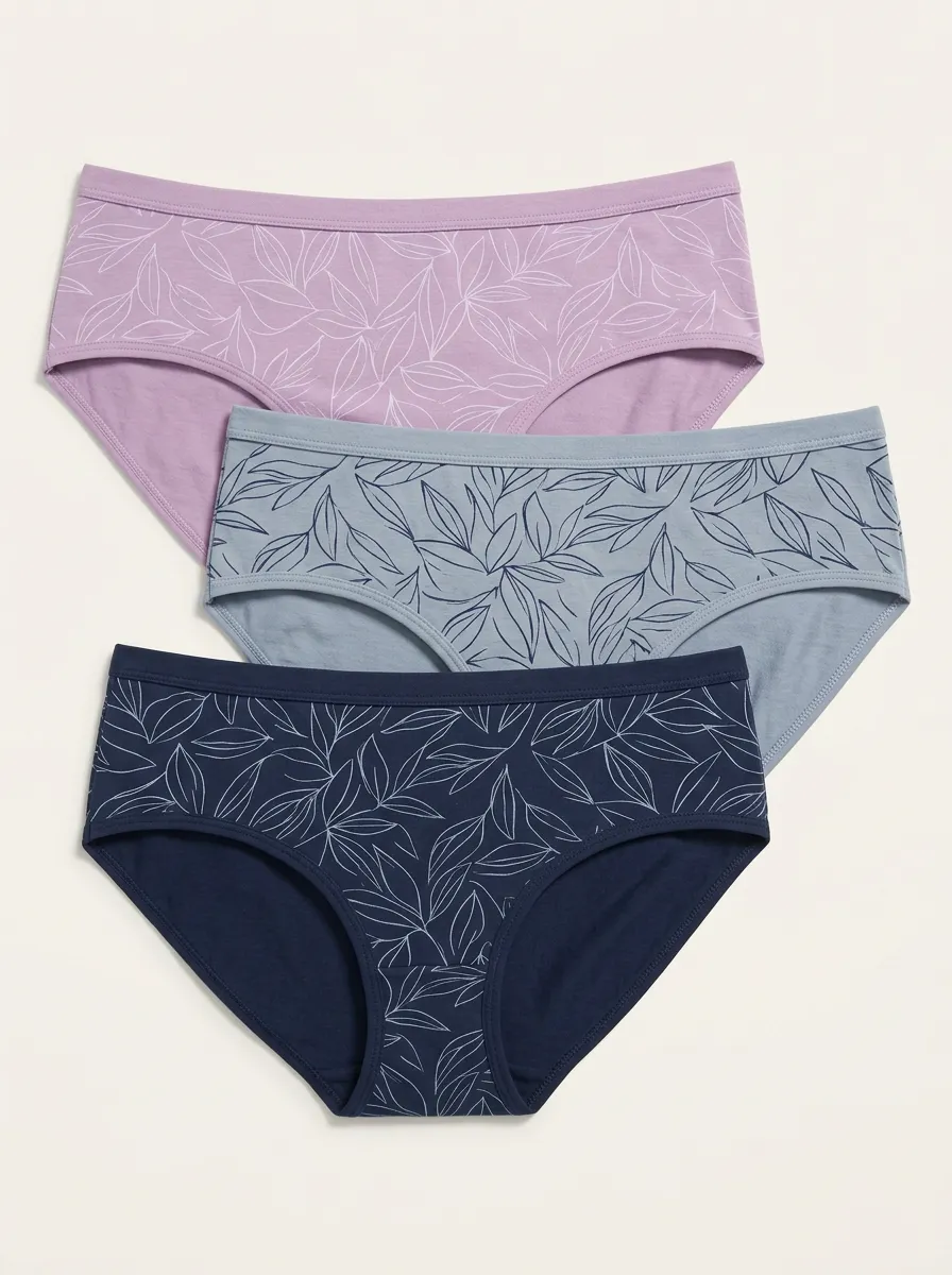 Women's Leaf Printed Bikini Briefs Three Pack