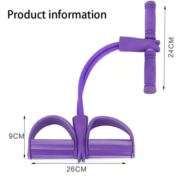 Fitness Resistance Bands-4 Tube Pedal Ankle Puller