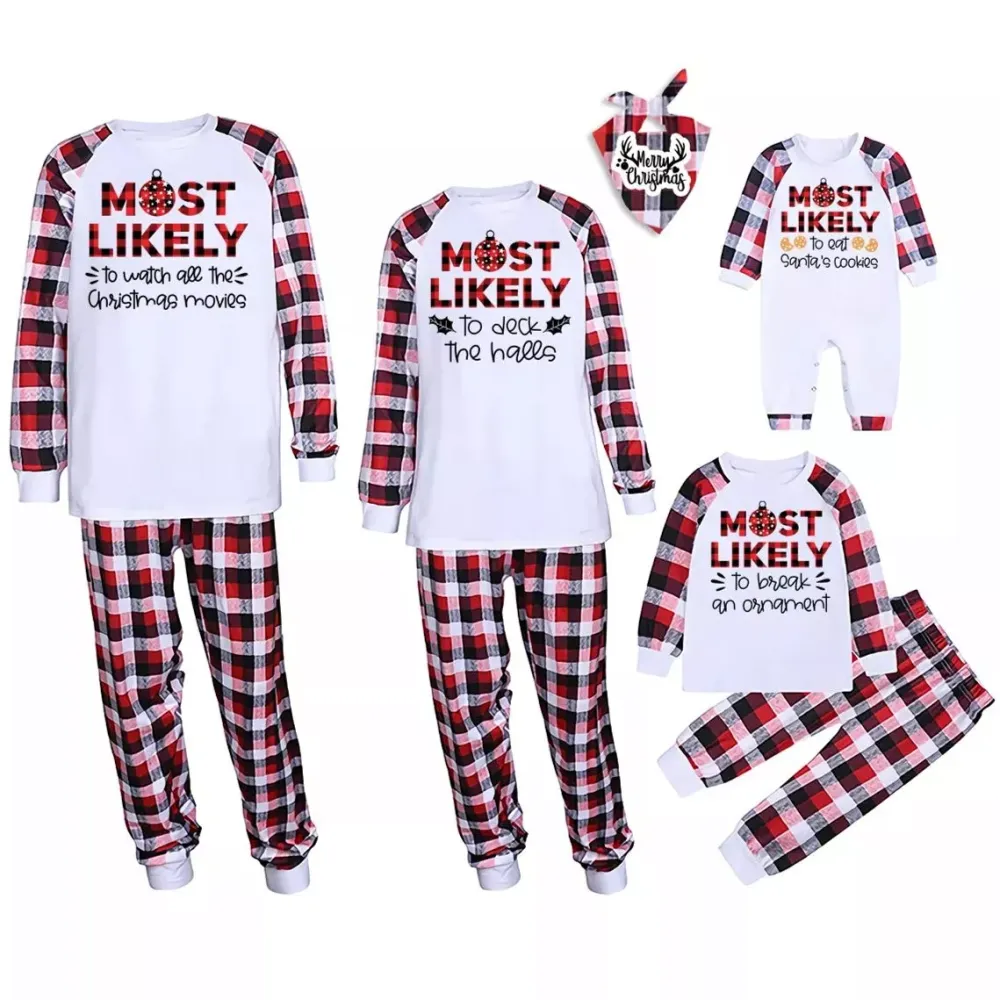 Most Likely Disco Ball Christmas Family Matching Pajamas（customizable）
