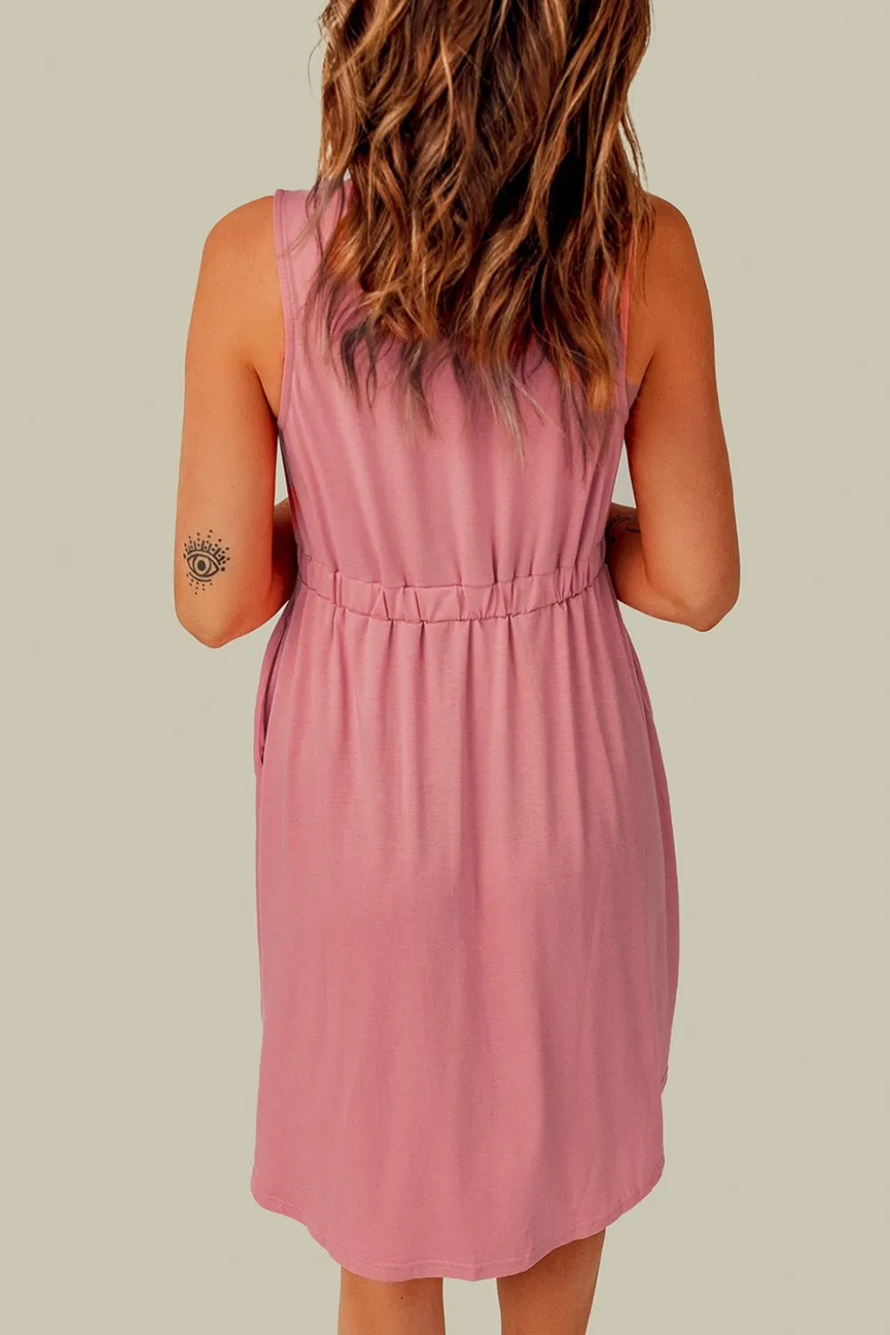 Sleeveless Button Down Mini Dress Mini Dress