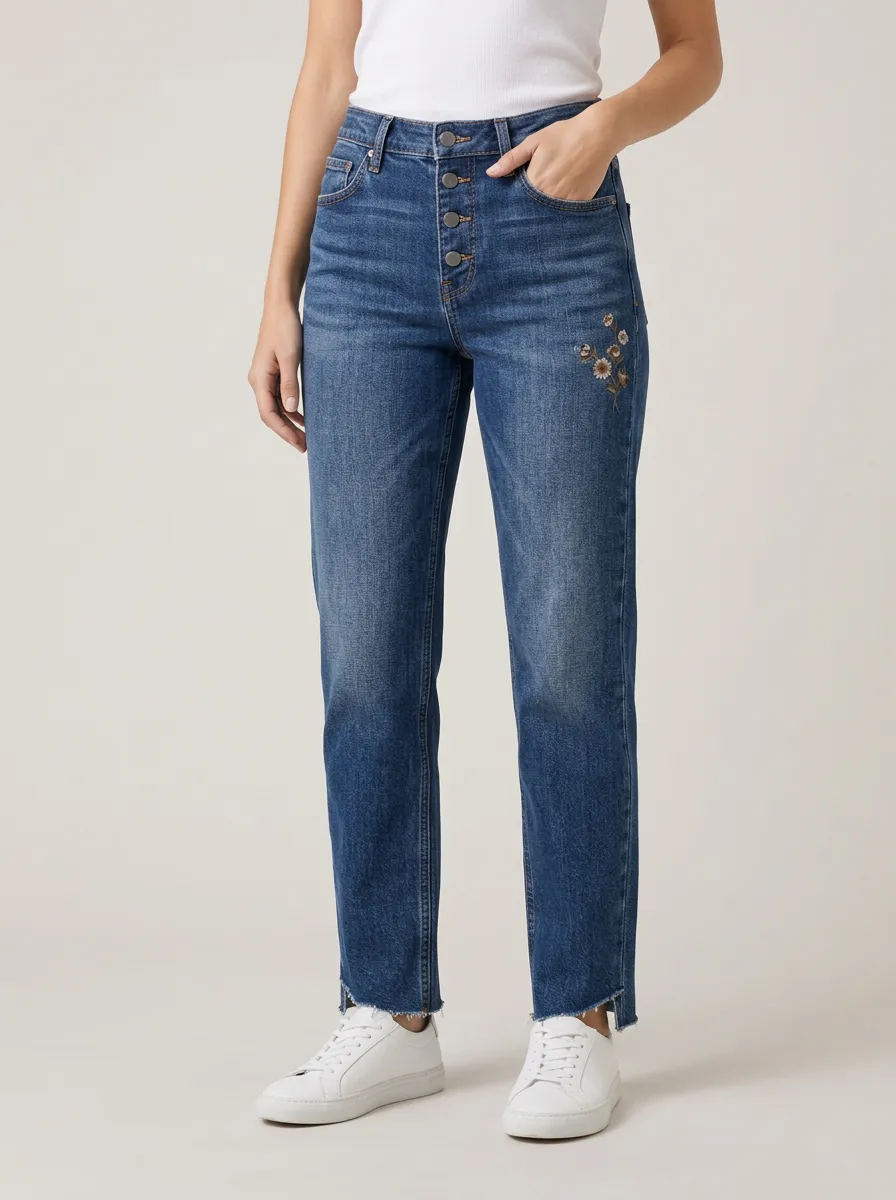 Versatile Straight Leg High Waist Jeans