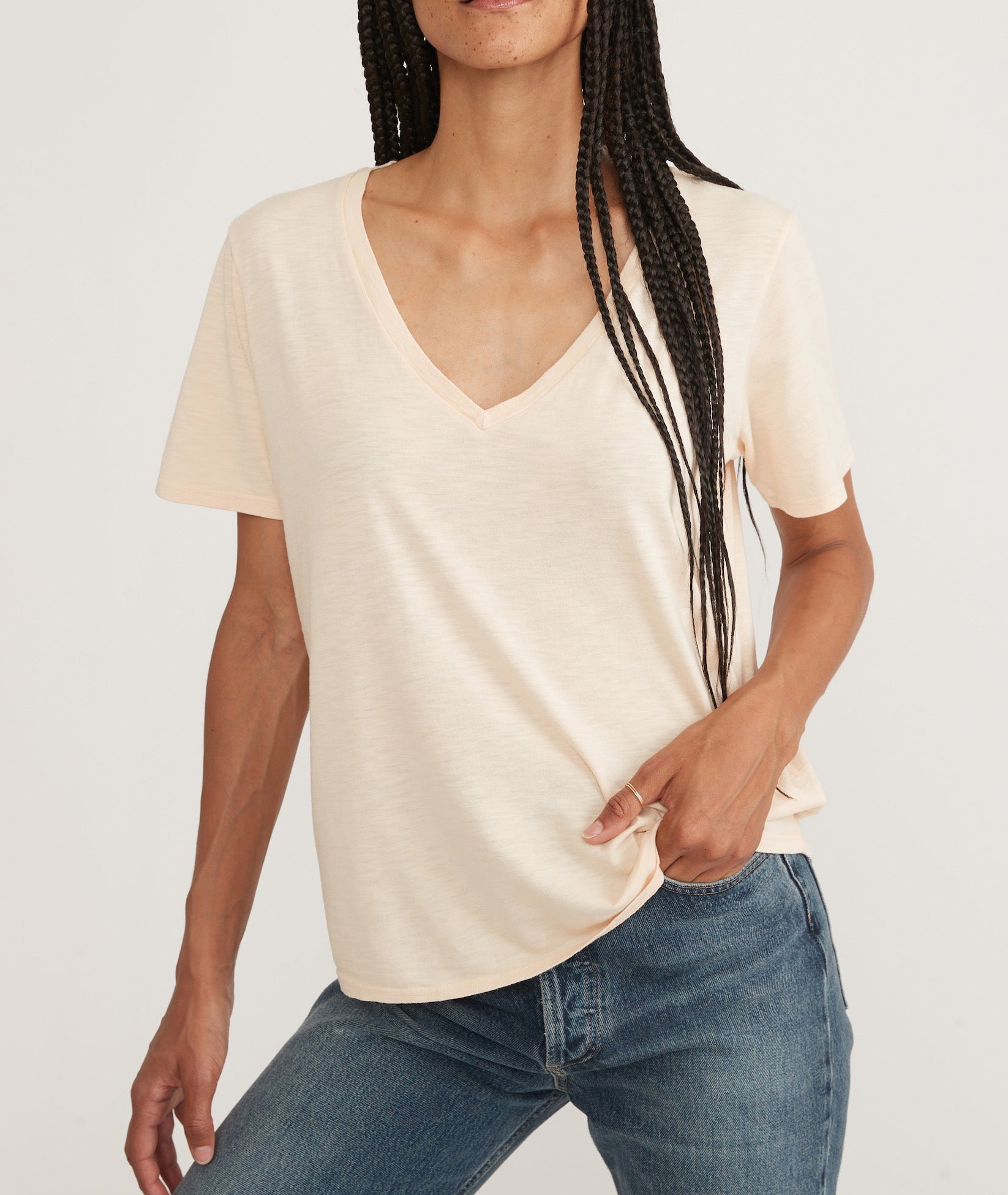 Soft Touch V - Neck Jersey Tee
