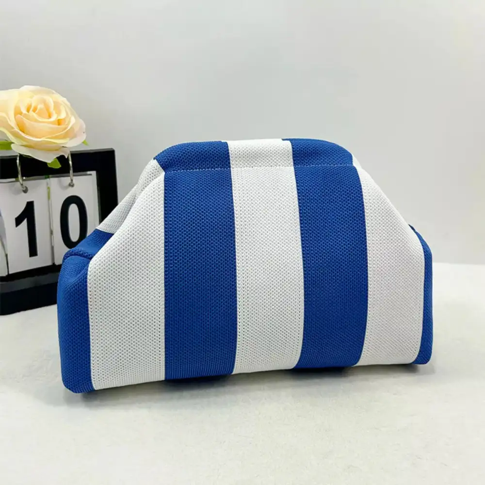 Portable Contrast Knit Clutch
