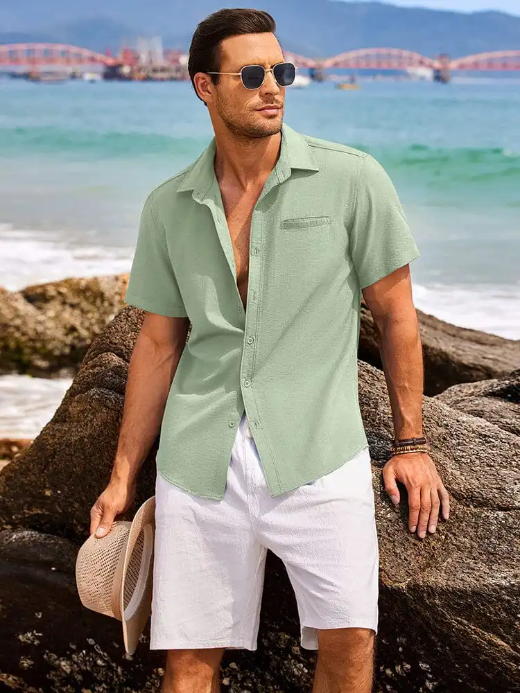 Casual Linen Button Down Shirt