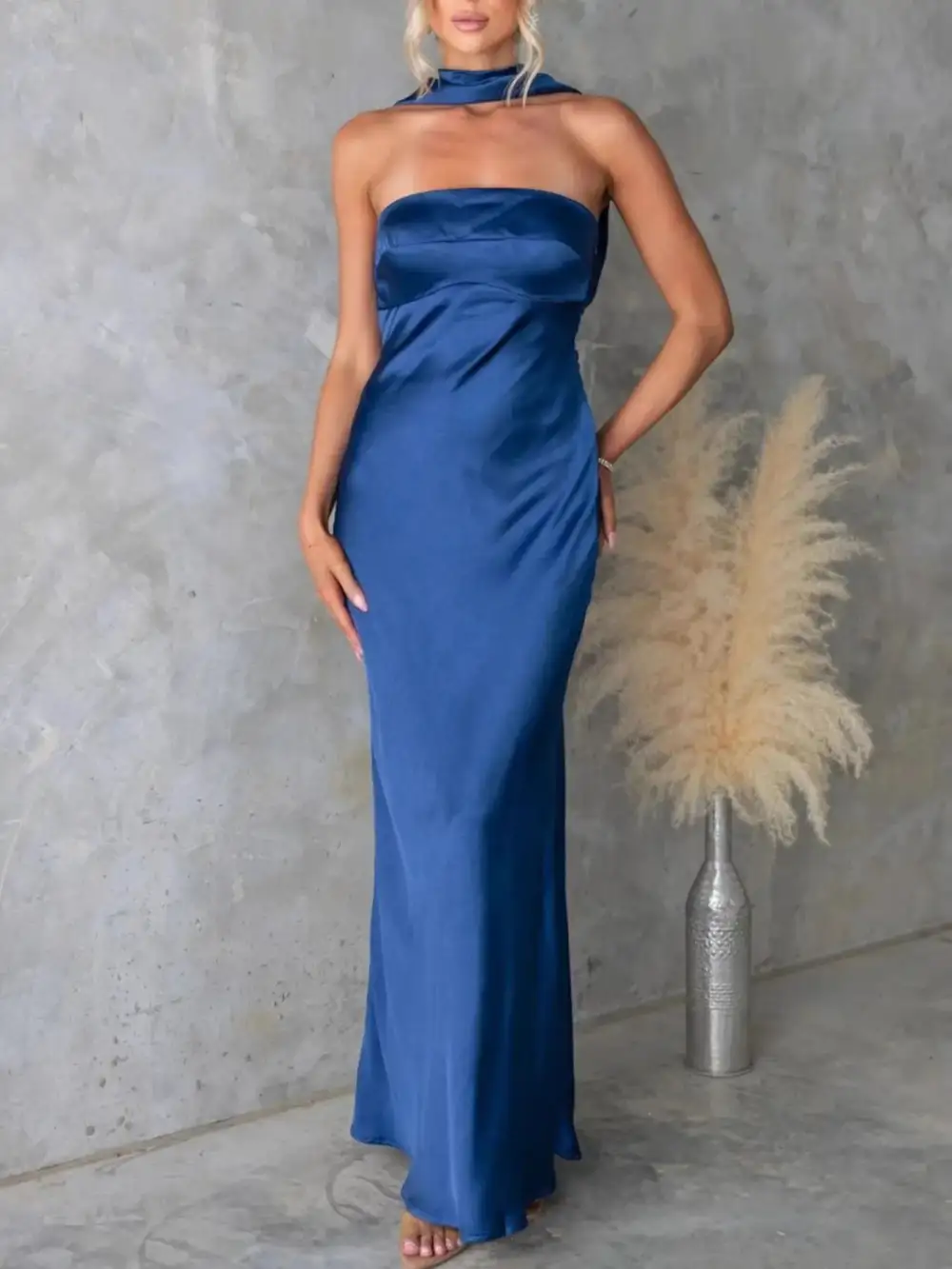 Lightweight Feel Satin Maxi Dress