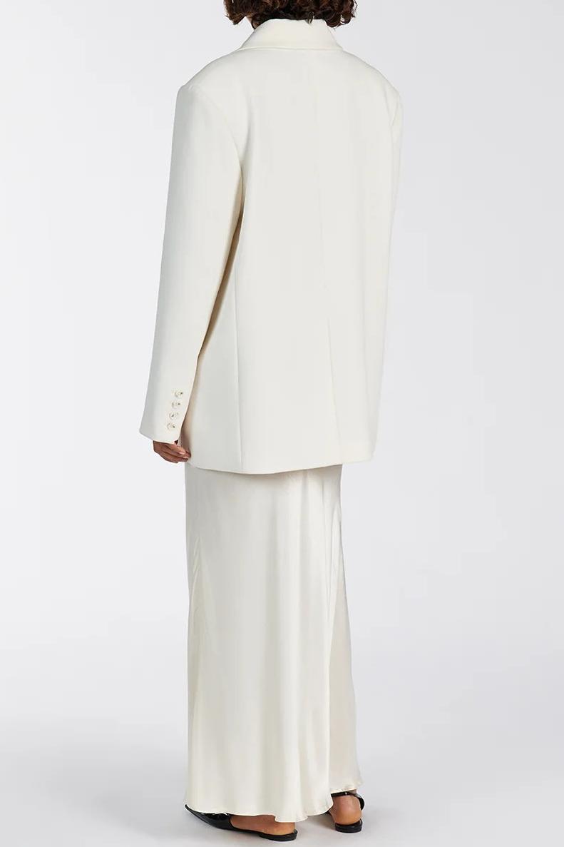 CREAM SATIN MAXI SKIRT