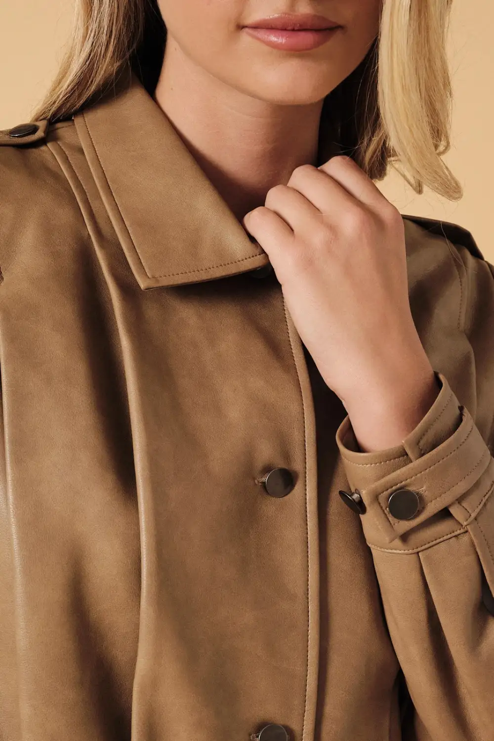 Pleated Leather Jacket