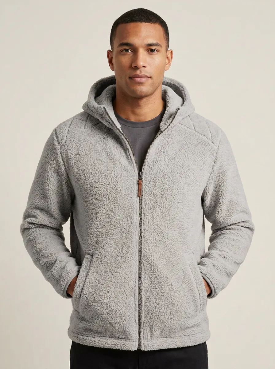 Sherpa Fleece Hooded Jacket