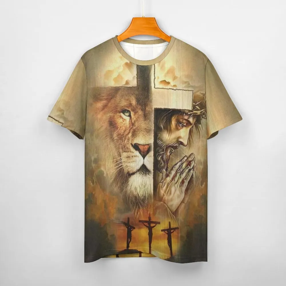 Men's Jesus Lion Print Shirt