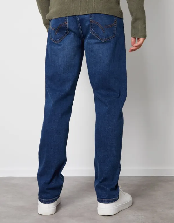 Mid Wash Straight-Leg Jeans