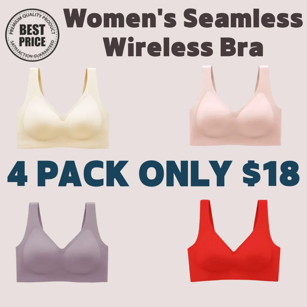 Women's Seamless Wireless Bra – Full Coverage, Push-Up & Comfy, Plus Size Friendly