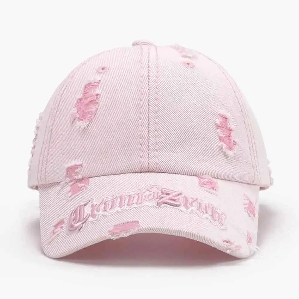 Distressed Letter Embroidered Hat