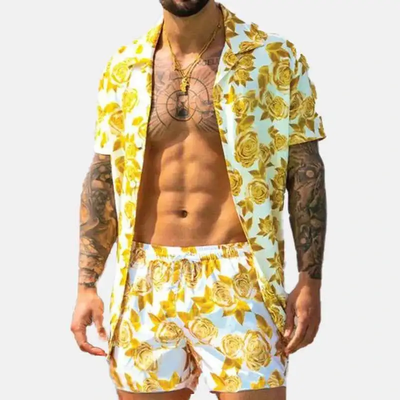 Button Up Shirt and Shorts Set